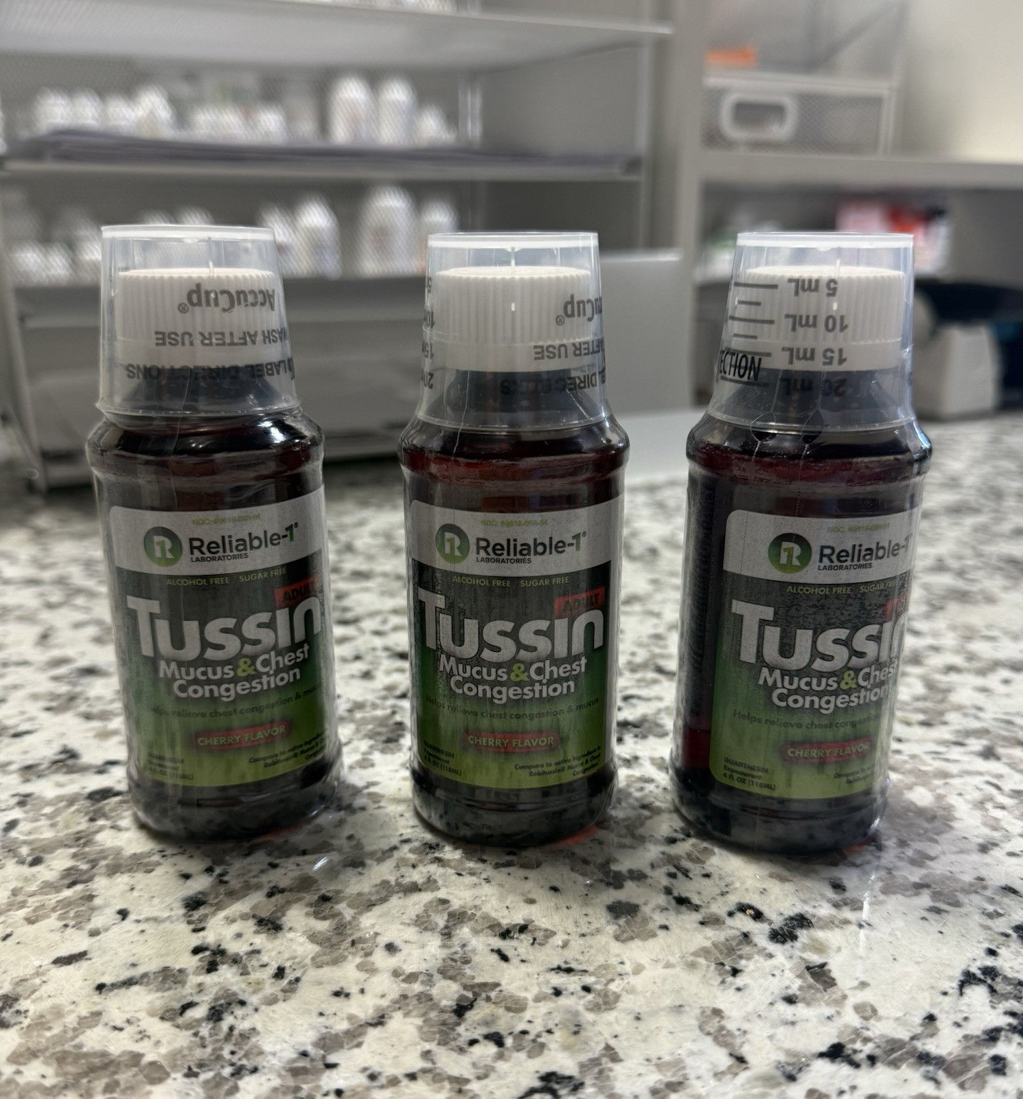 3 X Reliable-1 Tussin DM MAX Cough & Chest Congestion, Mucus 4oz Sugar-Free NEW