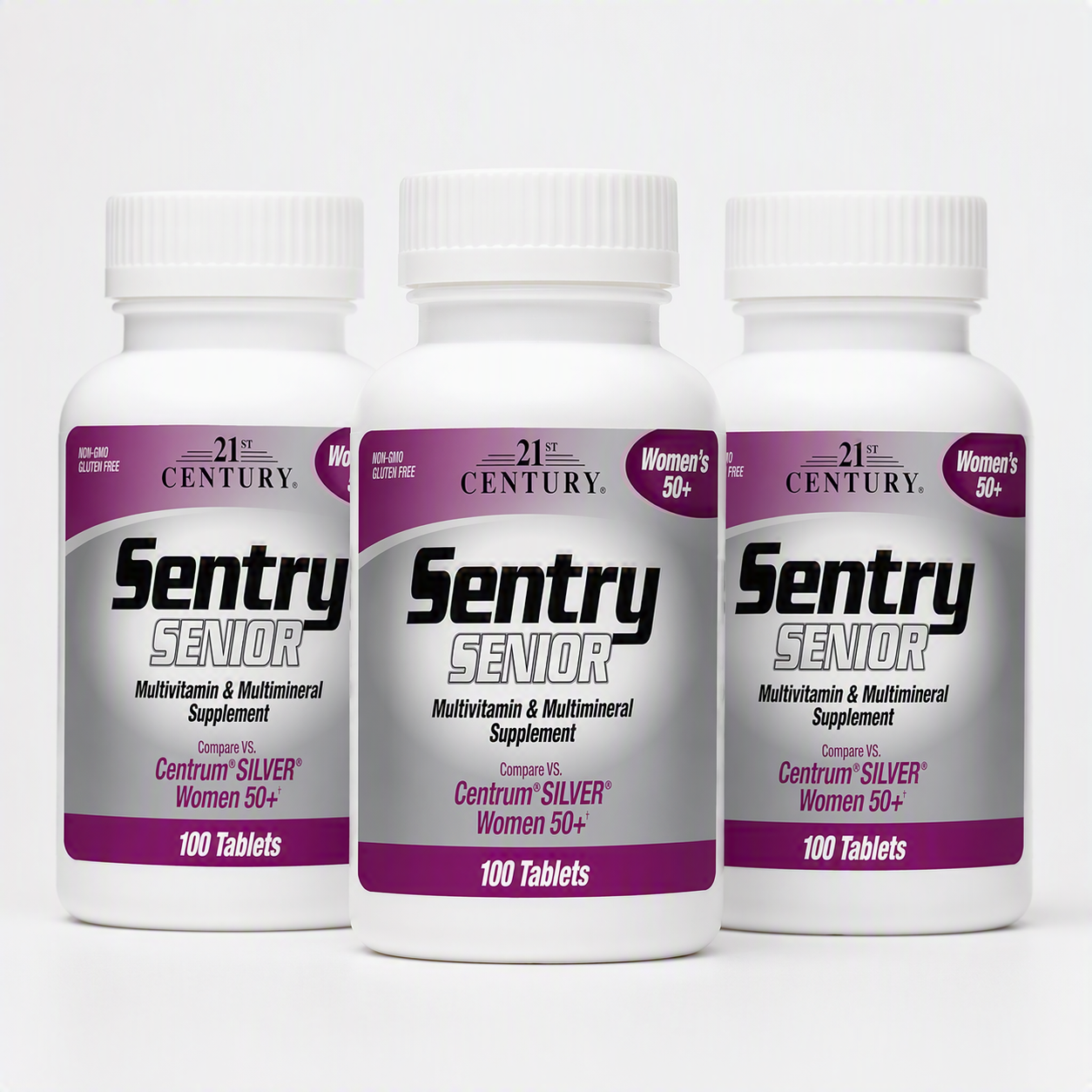 3 X 21st Century Sentry Senior Women's 50+, 100 Count (Total 300)