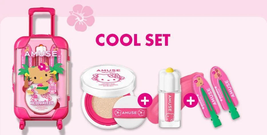 Thumbnail: Amuse Quick MakeUp Mini Luggage COOL SET [Tanning Hello Kitty Edition] US SELLER