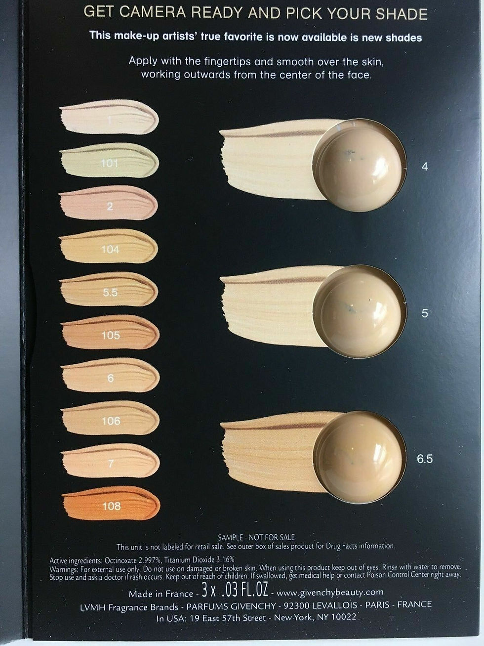 Thumbnail: Lot of 2 GIVENCHY PHOTO PERFEXION FLUID FOUNDATION SPF 20 Samples