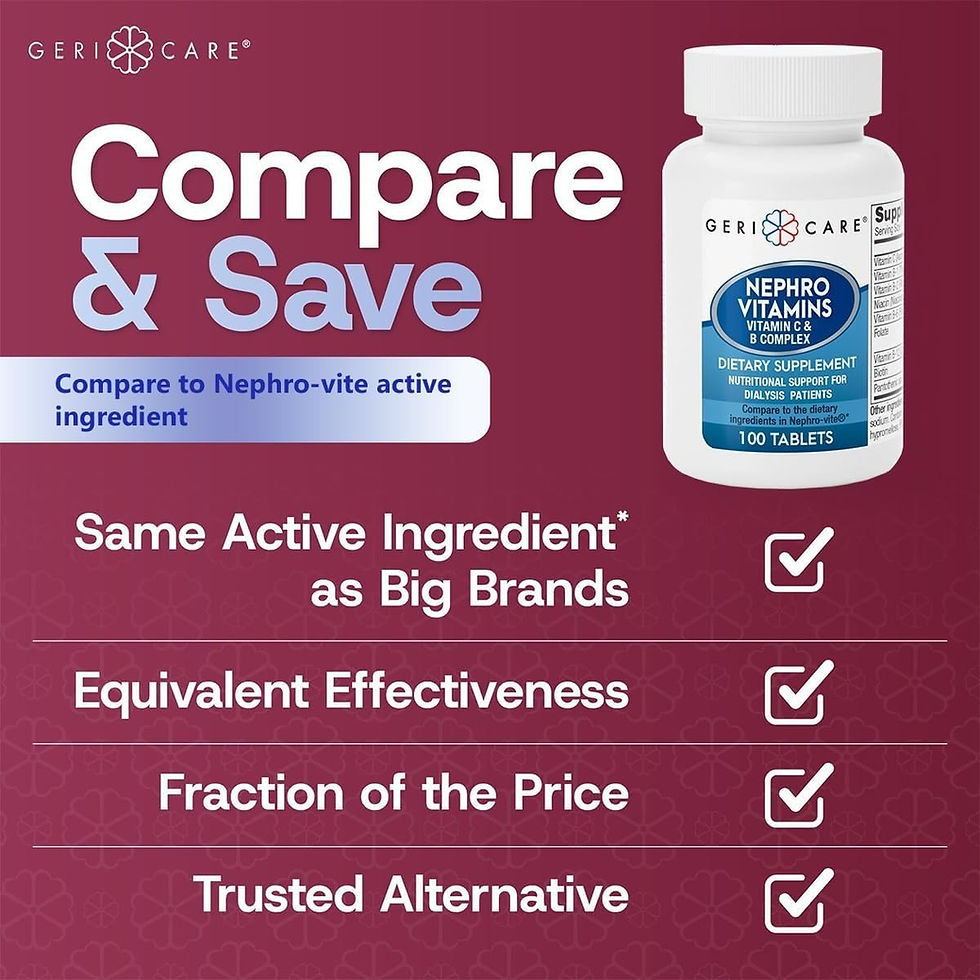 Thumbnail: 6 X GeriCare Nephro Vitamin C & B Complex Tablets, 100 count (Total 600)
