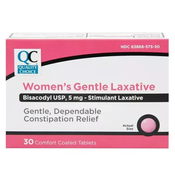 Thumbnail: 4 X Quality Choice Bisacodyl 5mg Women's Gentle Laxative 30 Tablets (Total 120)