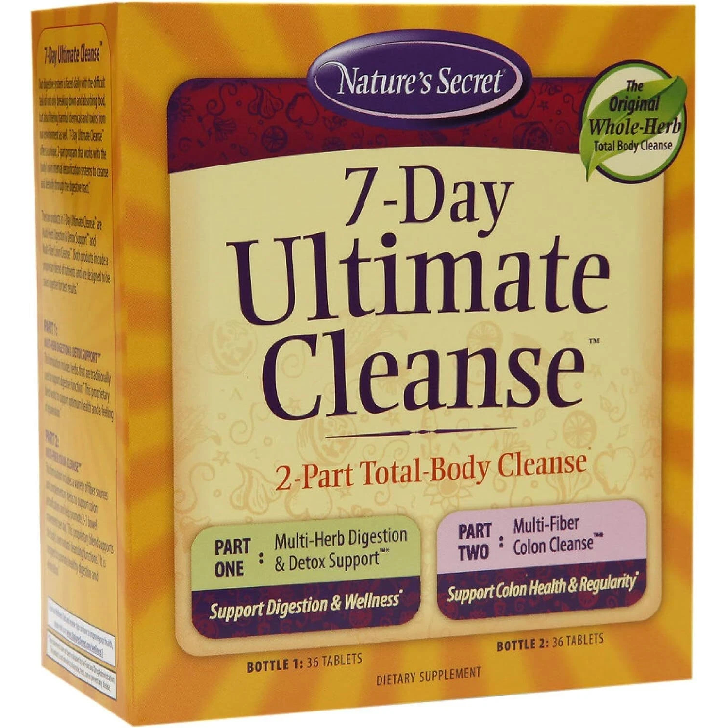 Nature's Secret 7-Day Ultimate Cleanse, 2-Part Total-Body Cleanse 2 Bottles 36ea