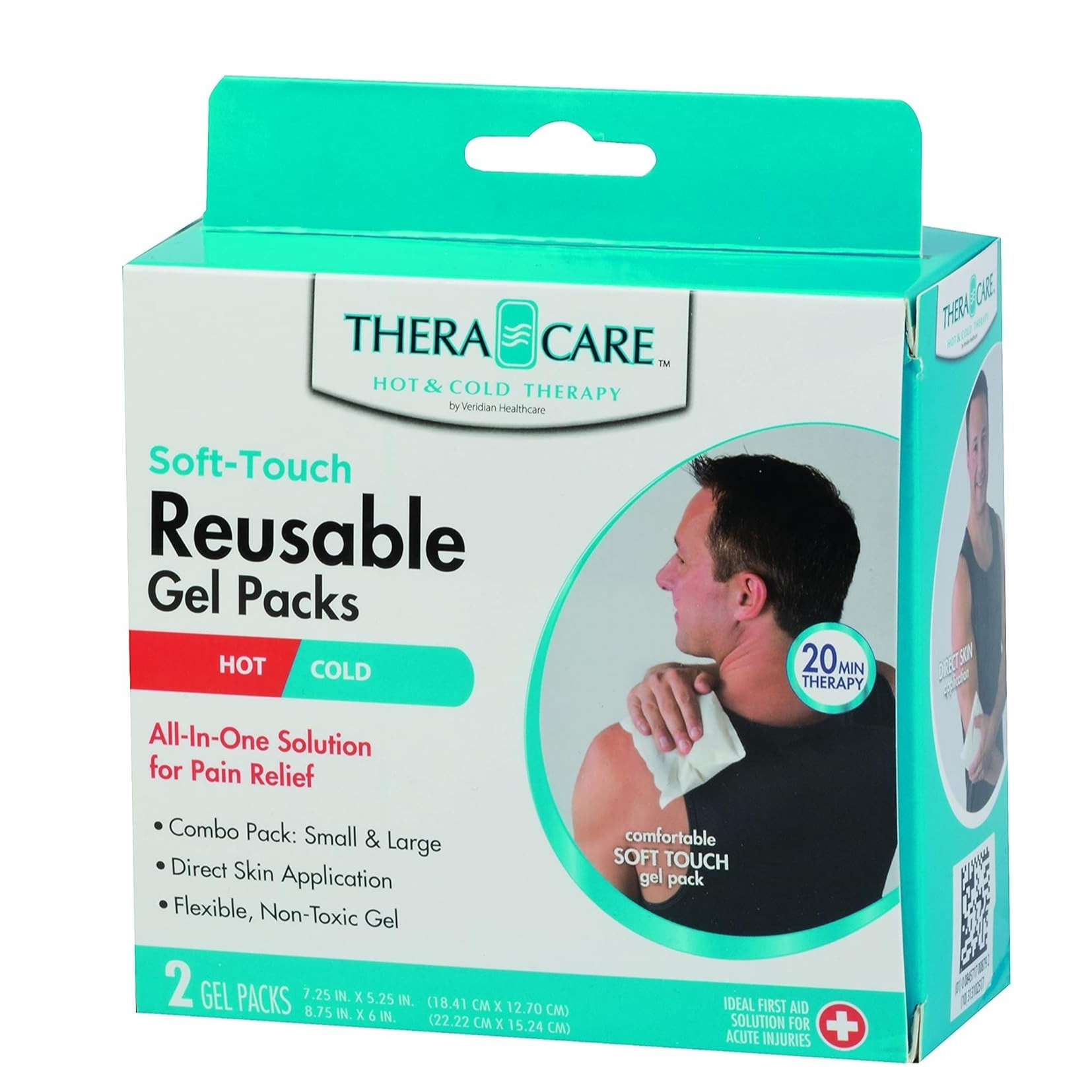 THERA CARE Hot & Cold Reusable 2 per box Gel Pack - Hot/Cold 20min Therapy