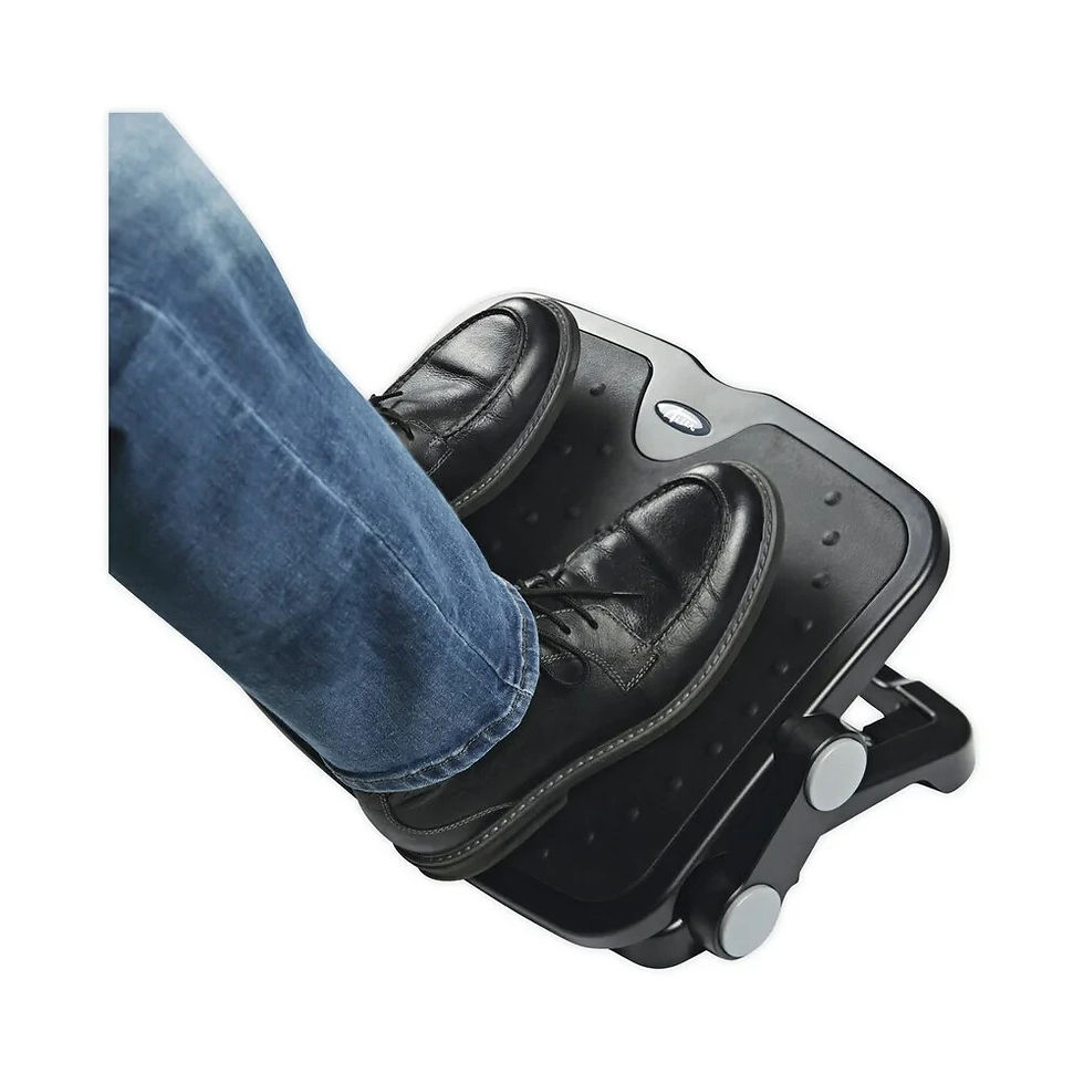 Thumbnail: Alera Soft Cushioned Ergonomic Footrest 14w x 19 5/8d x 3 3/4 to 7 1/2h Black