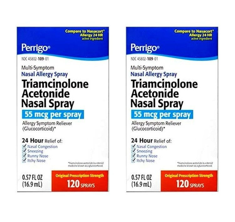 2 X Padagis (NASACORT) 24 HOUR ALLERGY NASAL SPRAY TRIAMCINOLONE 55 mcg