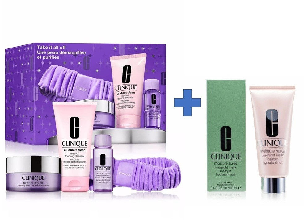 CLINIQUE Take It All Off Set + Bonus Moisture Surge Overnight Mask