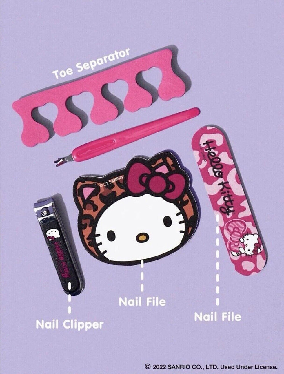Thumbnail: SANRIO Hello Kitty and Friends 5pcs Cartoon Graphic Nail Art Tool Set NEW W TAG