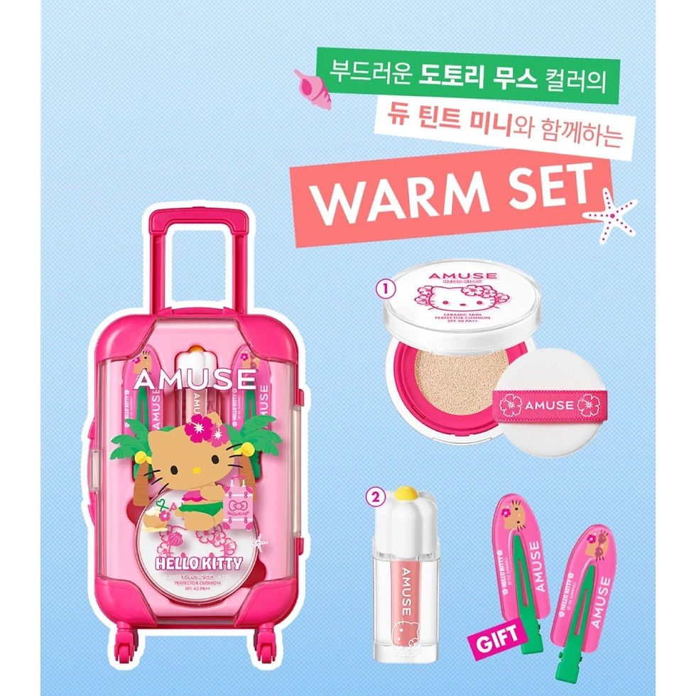 Thumbnail: Amuse Quick MakeUp Mini Luggage WARM SET [Tanning Hello Kitty Edition] US SELLER