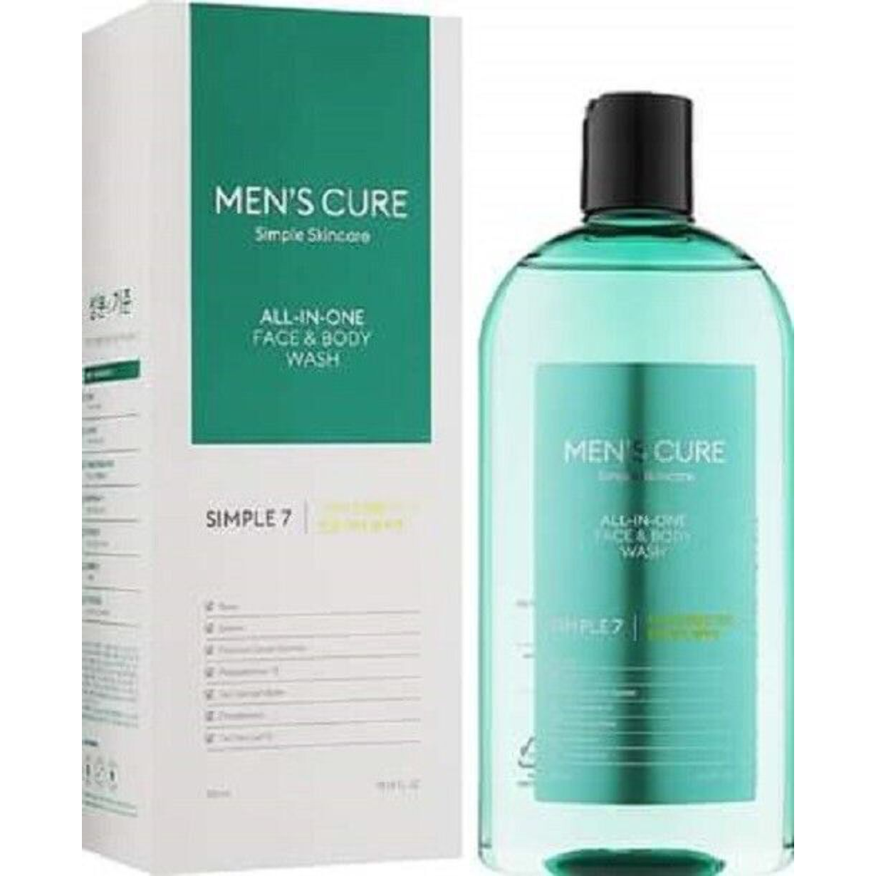 MISSHA Men's Cure Simple 7 All In One Face & Body Wash 10.14 oz. *K-Beauty* NIB