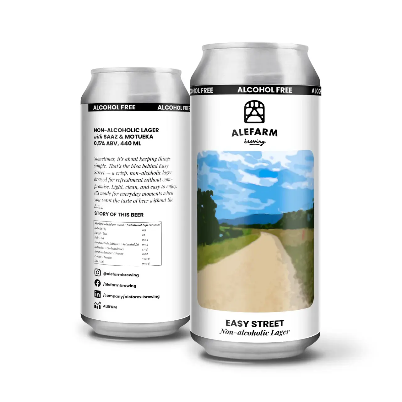 Alefarm Easy Street (Non-alcoholic Lager) 0,5% - 440ml dåse