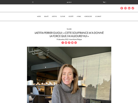 Parution dans Elle Suisse décembre 2023