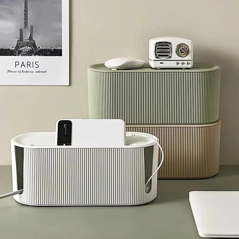 Cable Management Box (31 cm, Ventilated, Phone Stand Lid)