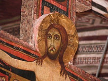 Saint Francis Third Order Confraternity of Penitents shows Jesus on original crucifix of San Damiano in Assisi