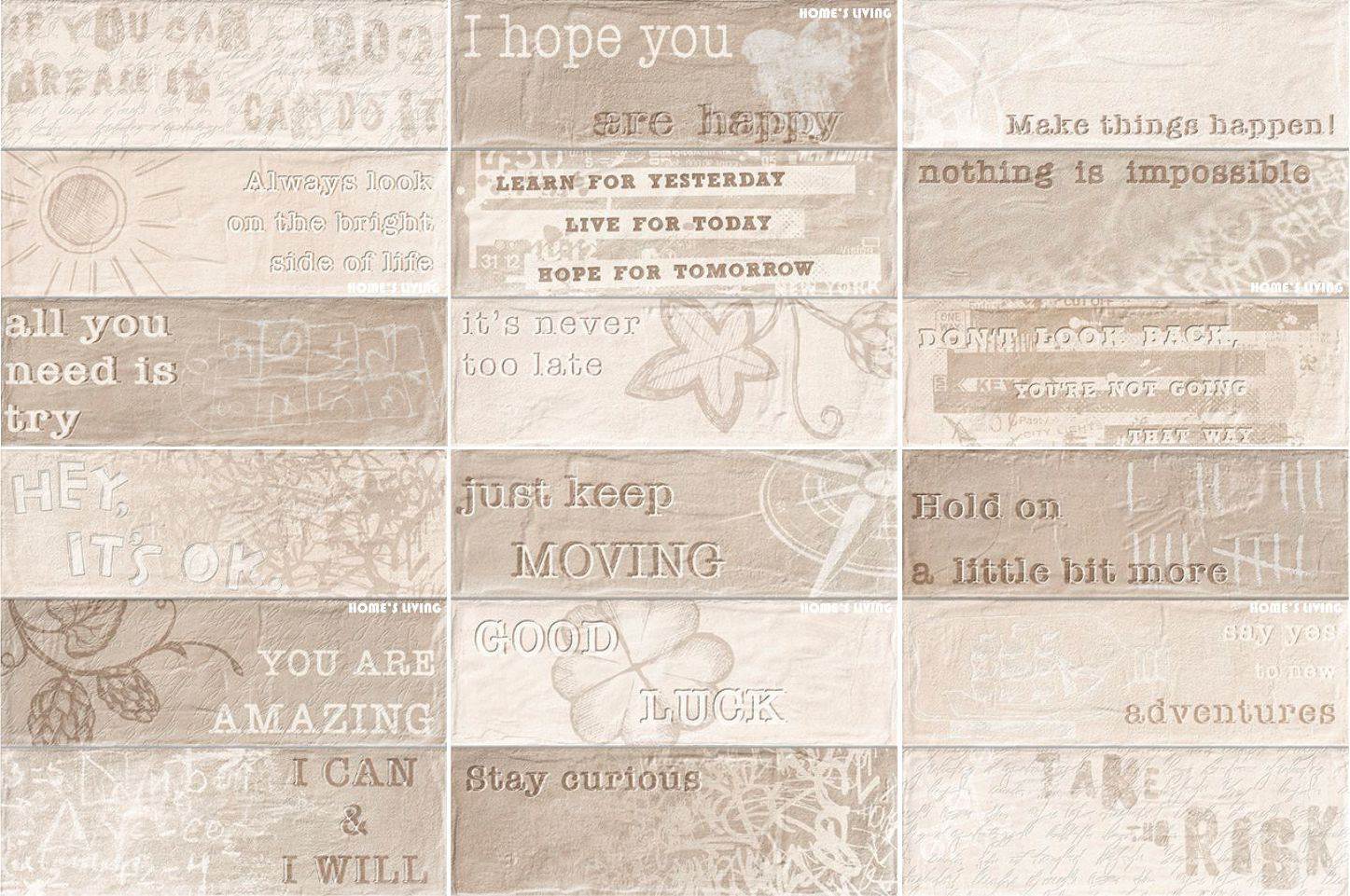 Dora  朵拉 復古面手工 塗鴉花磚 米黃