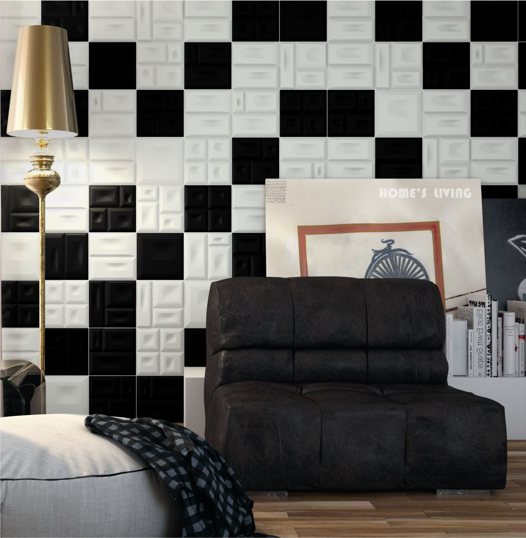 Cocoa 可可 立體拼花磚 黑白