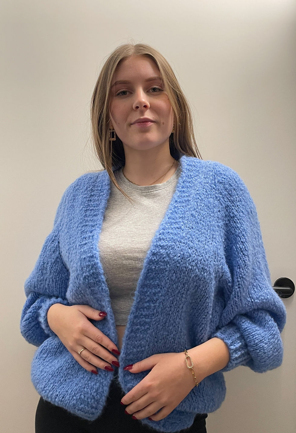 Lichtblauw vest foto