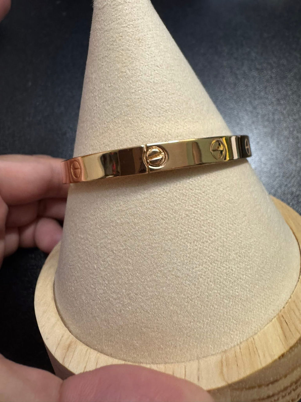 Thumbnail: Rose Gold Screw Bangle Size 19
