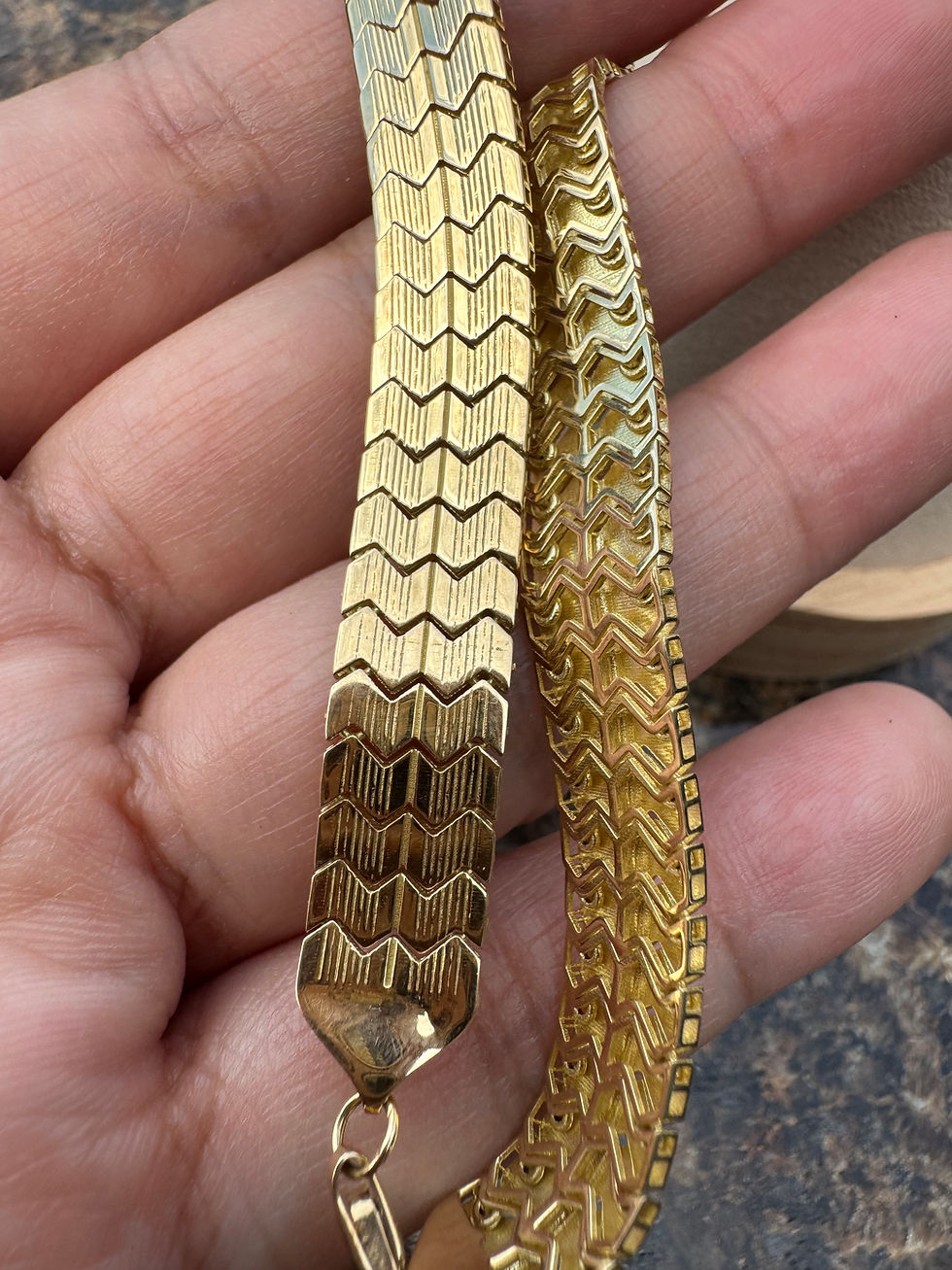 Thumbnail: Gold Flat Bracelet size 7.5”