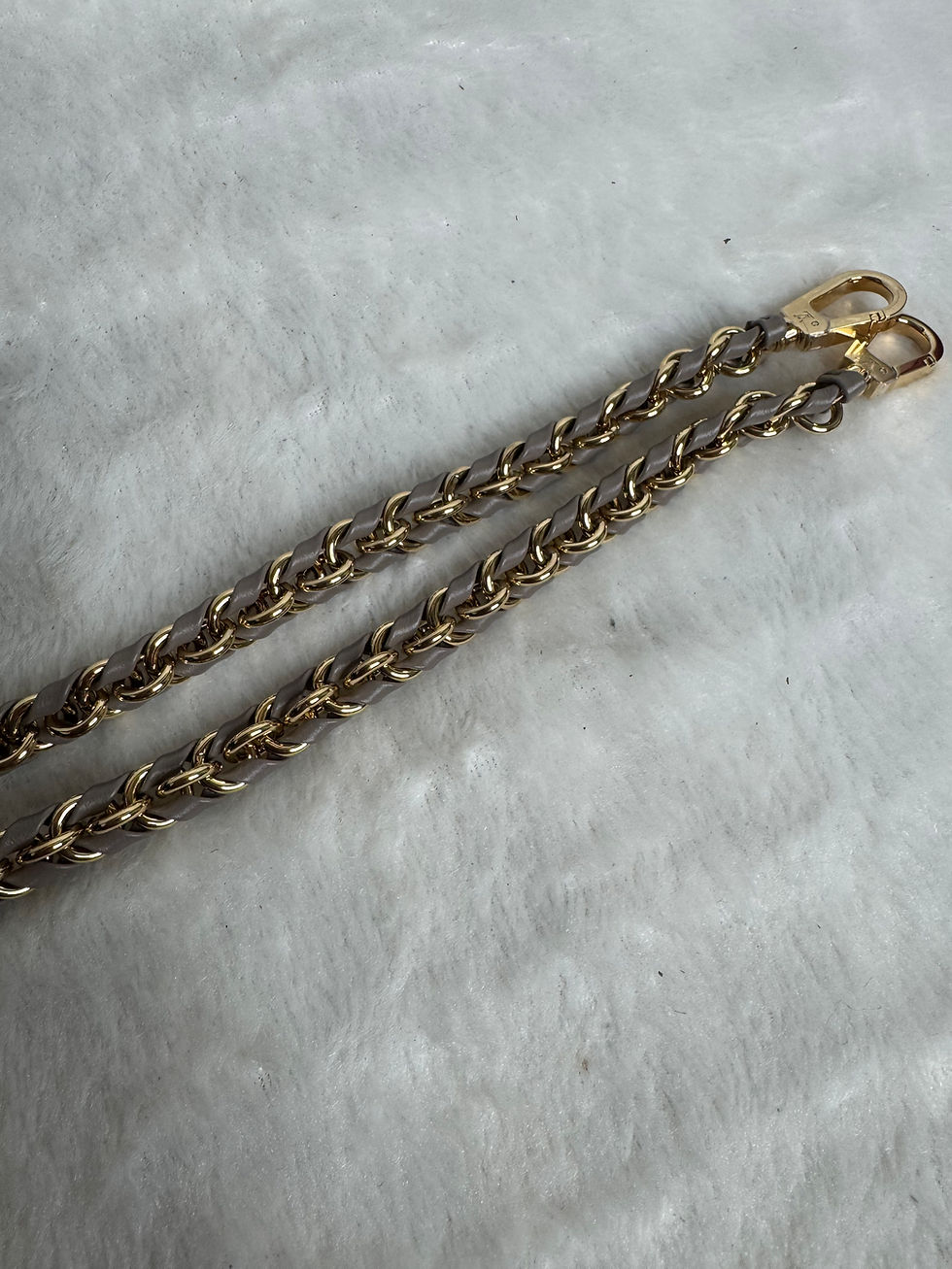 Thumbnail: Gray and Gold Braided Chain Strap