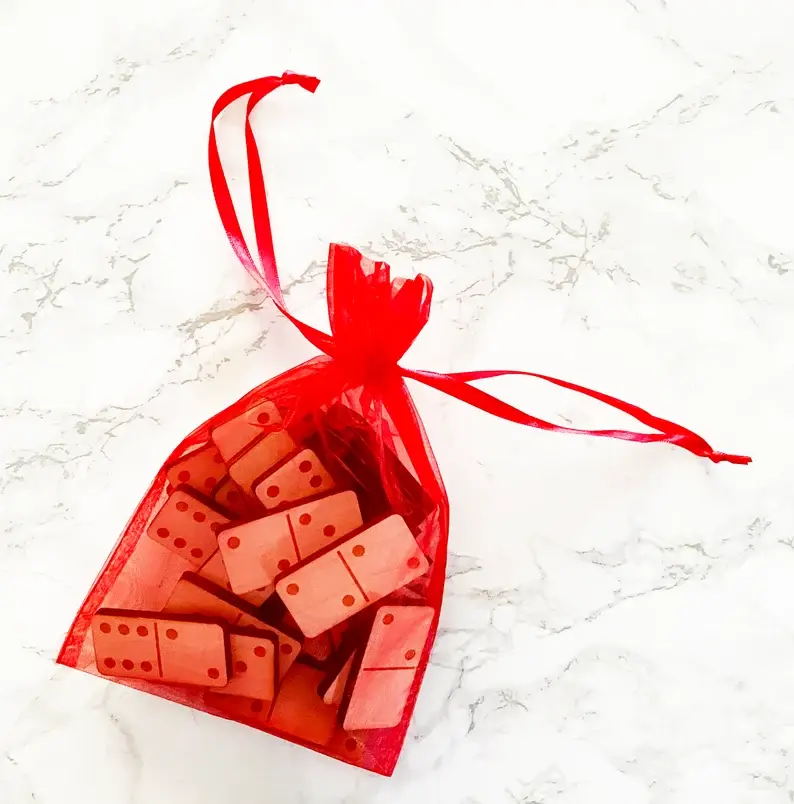 Thumbnail: Wood Engraved Dominoes Set 1"x2" inch Set of 28