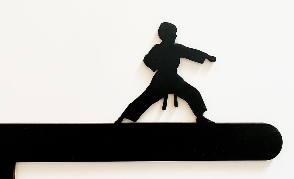 Thumbnail: Karate belt holder-custom name with wall standoffs