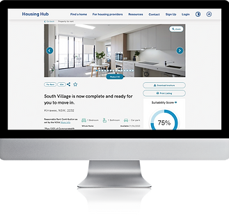 Property Listing on the Housing Hub on an iMac