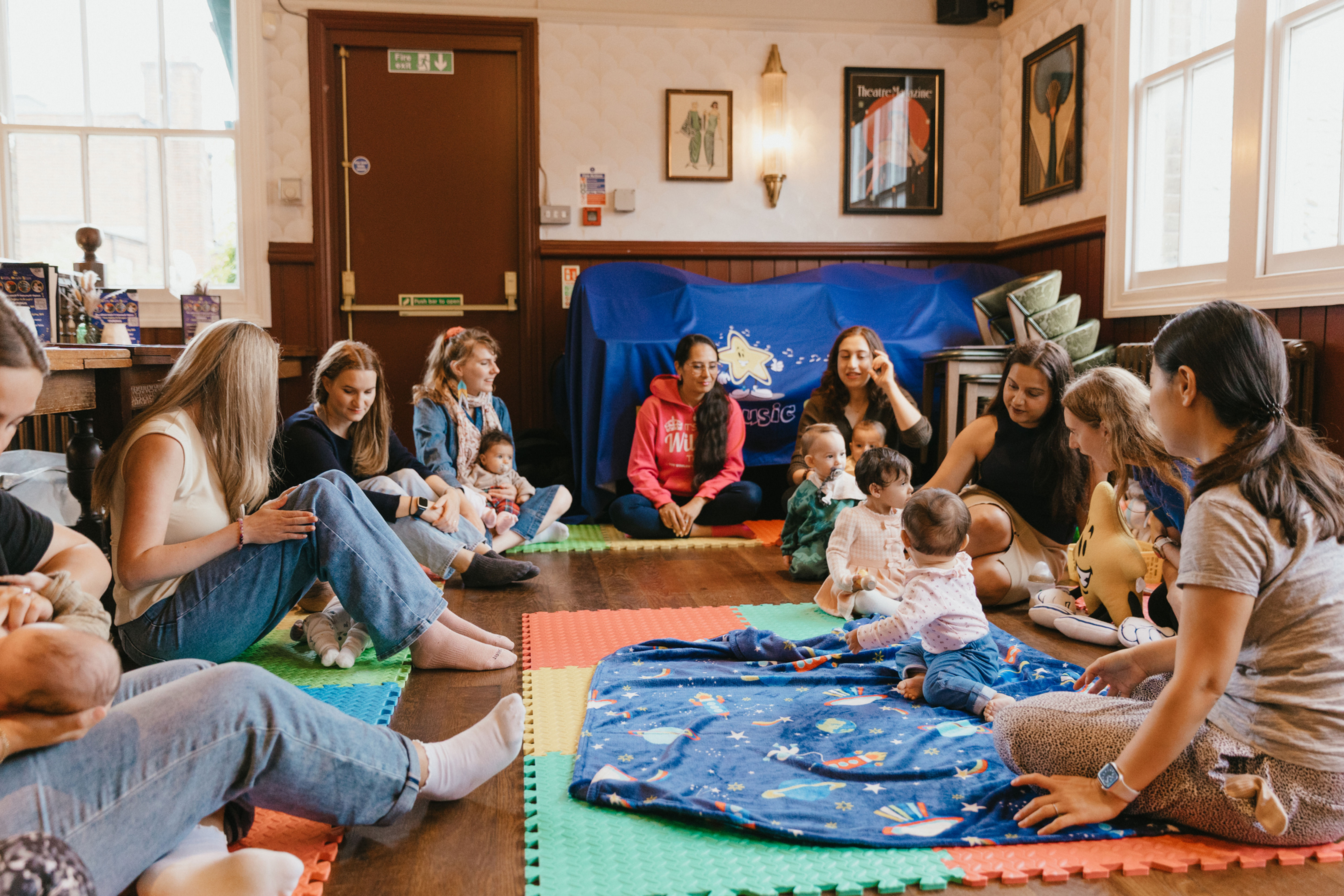 mothers and babies having brunch