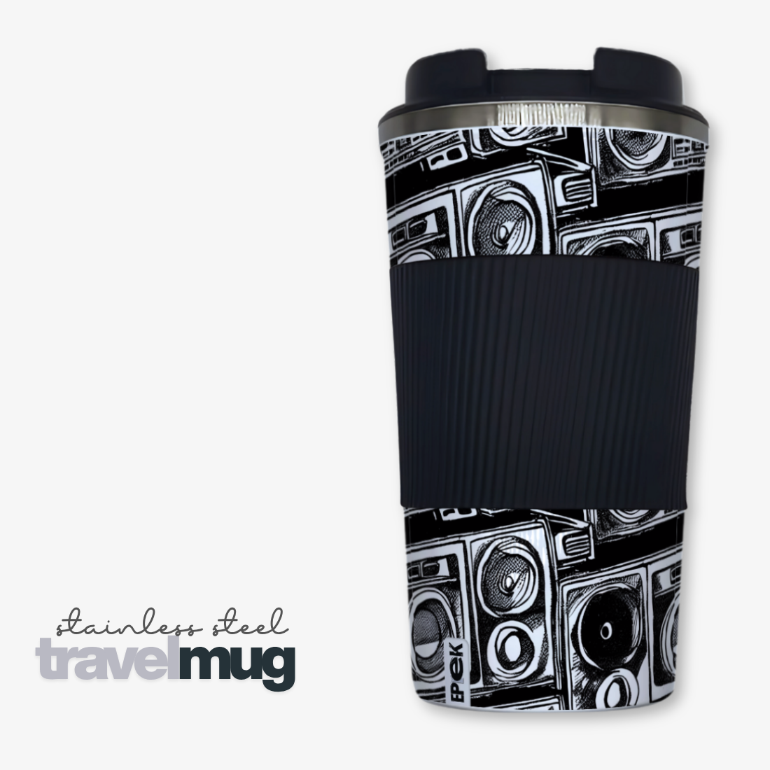 Stainless Steel TRAVEL MUG - Coffee - Cappuccino|Black