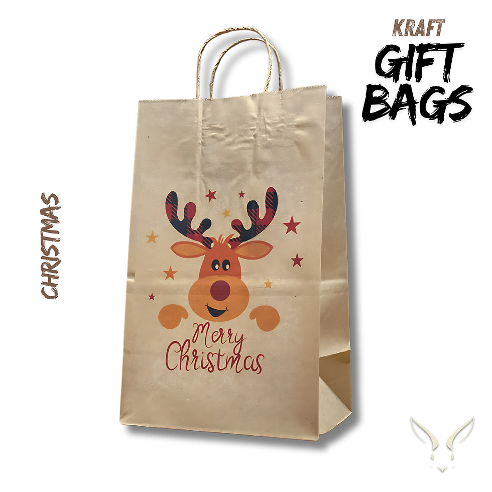 Thumbnail: Kraft GIFT BAGS - 6 PACK - ASSORTED CHRISTMAS