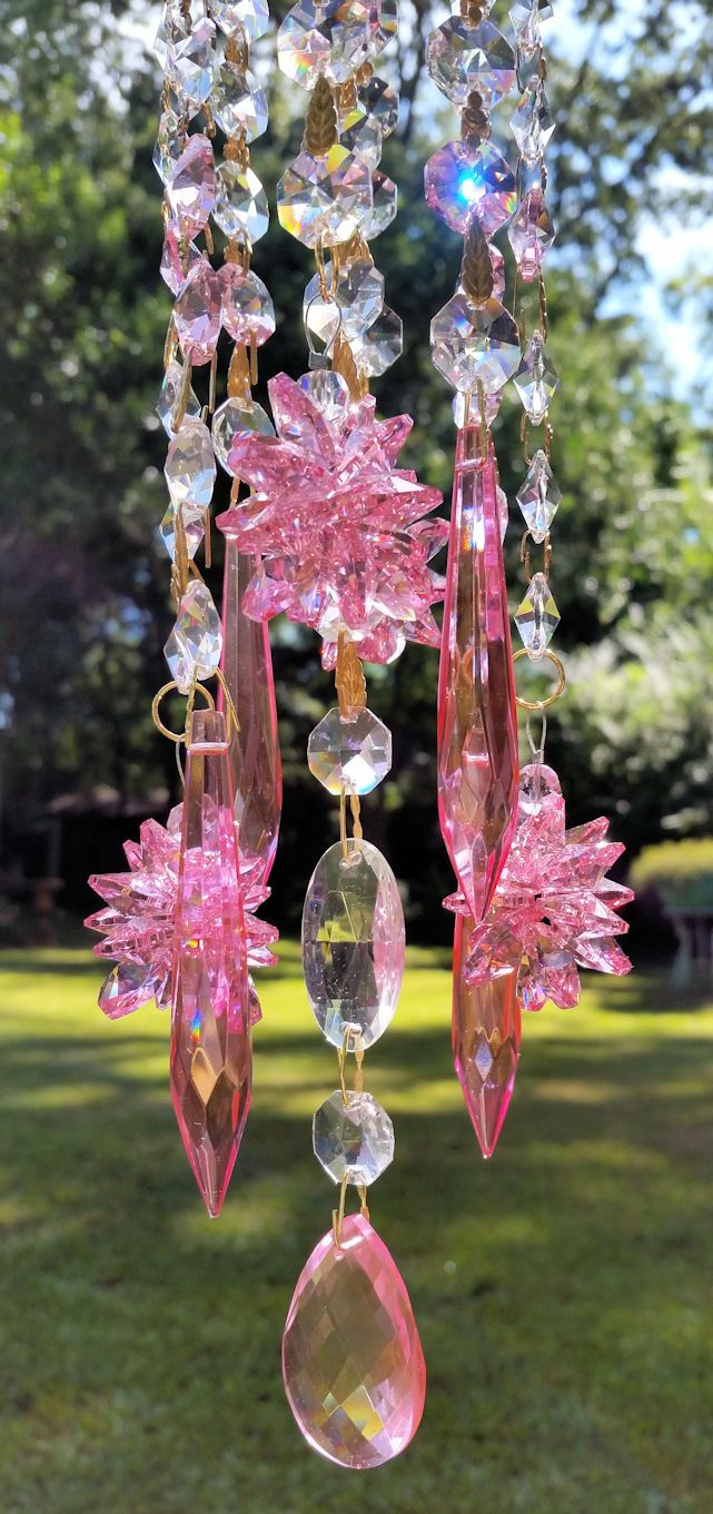 Thumbnail: Pink Crystal Sun Catcher, Venetian Pink Sun Catcher