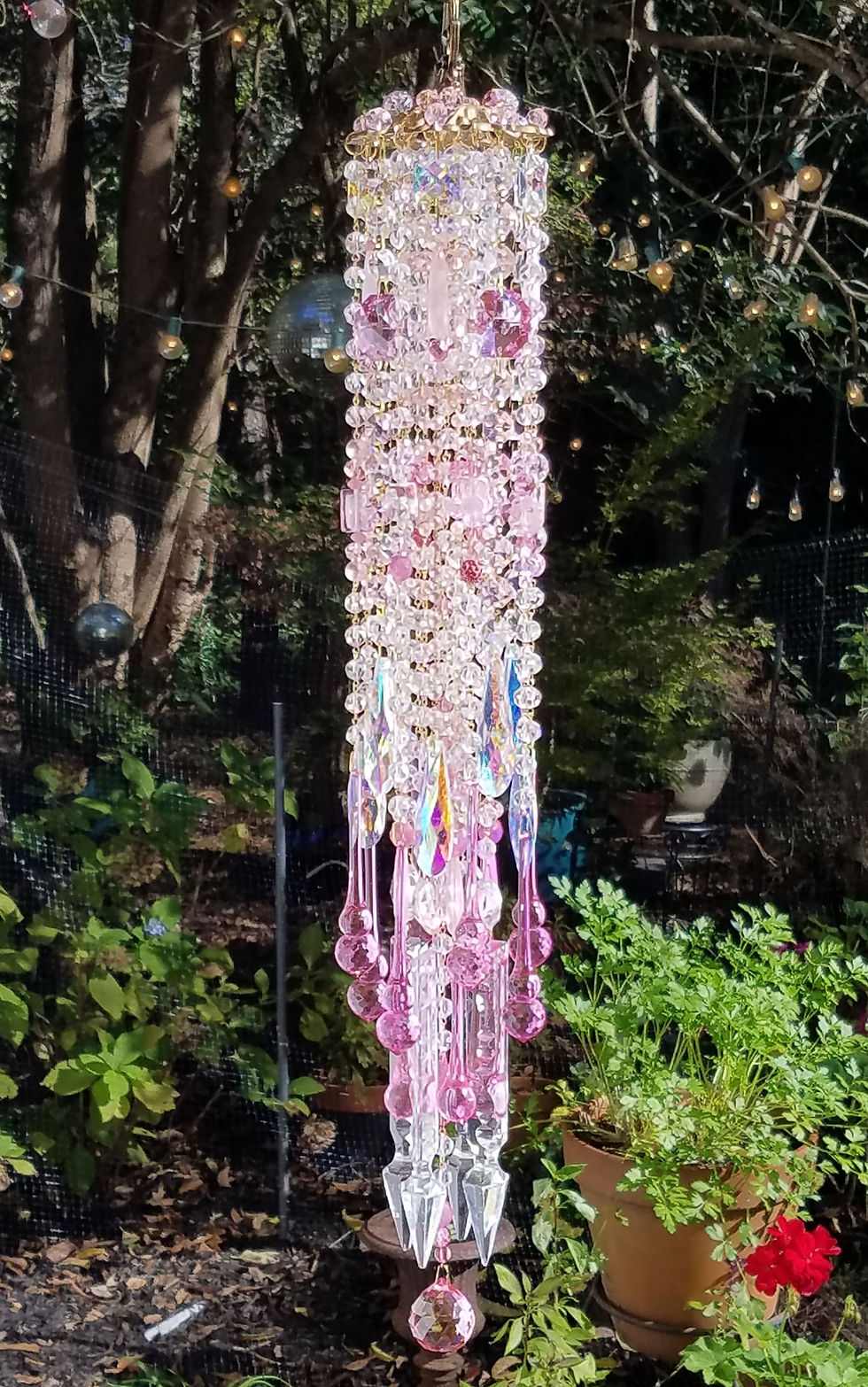 Thumbnail: Pink Crystal Wind Chime