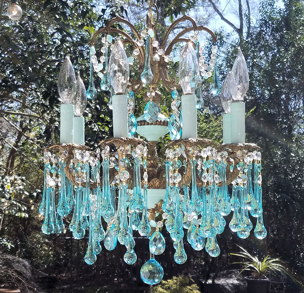 Thumbnail: Antique French Blue Chandelier