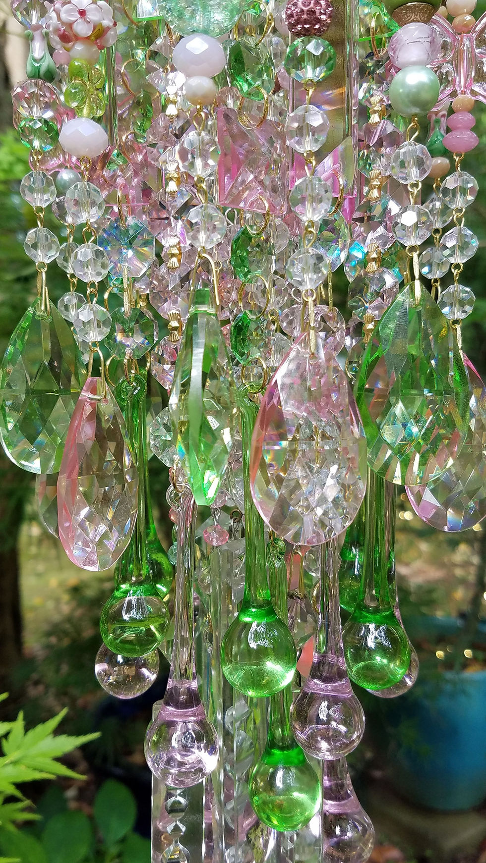 Thumbnail: Pink and Green Antique Crystal Wind Chime