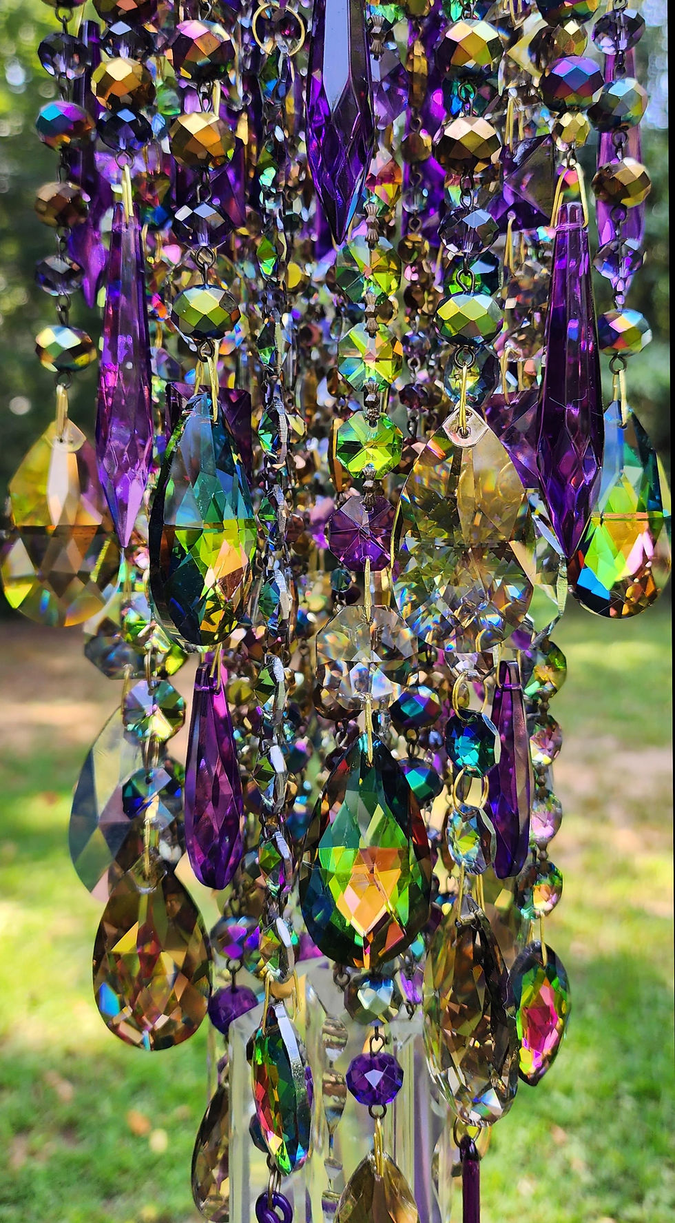 Thumbnail: Vitrail and Purple Antique Crystal Wind Chime