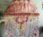 Thumbnail: Jewled Cranberry and Pink Crystal Lamp