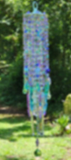 Thumbnail: Violet, Mint Green, Light Aqua, Aurora Borealis Antique Crystal Wind Chime