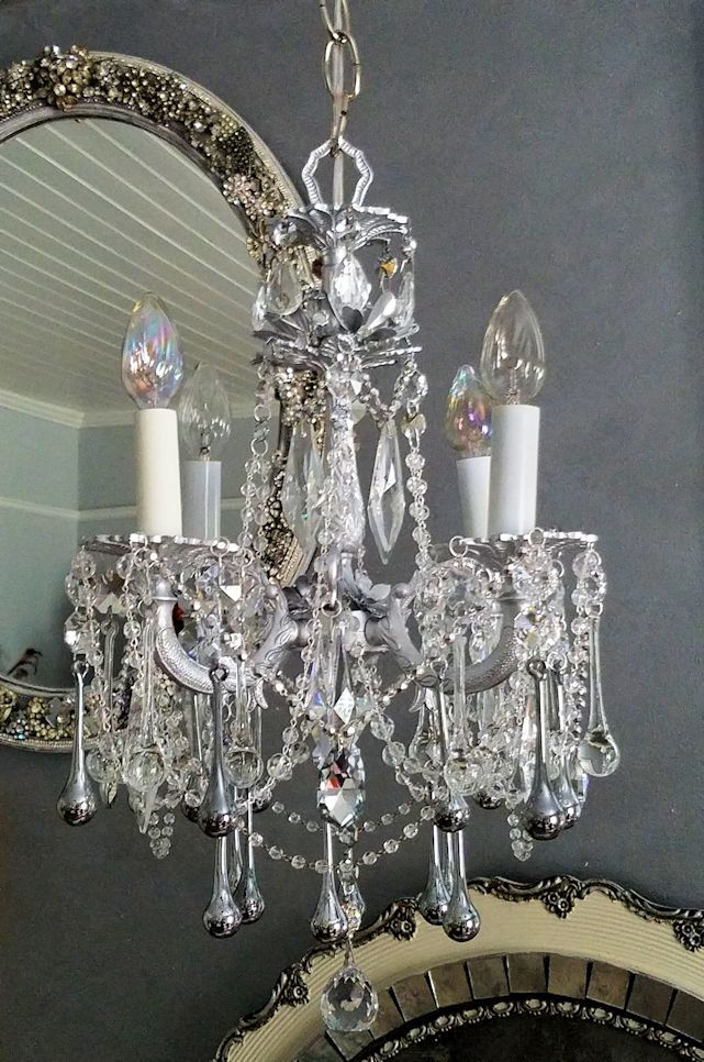 Thumbnail: Silver Bling Vintage Petite Chandelier