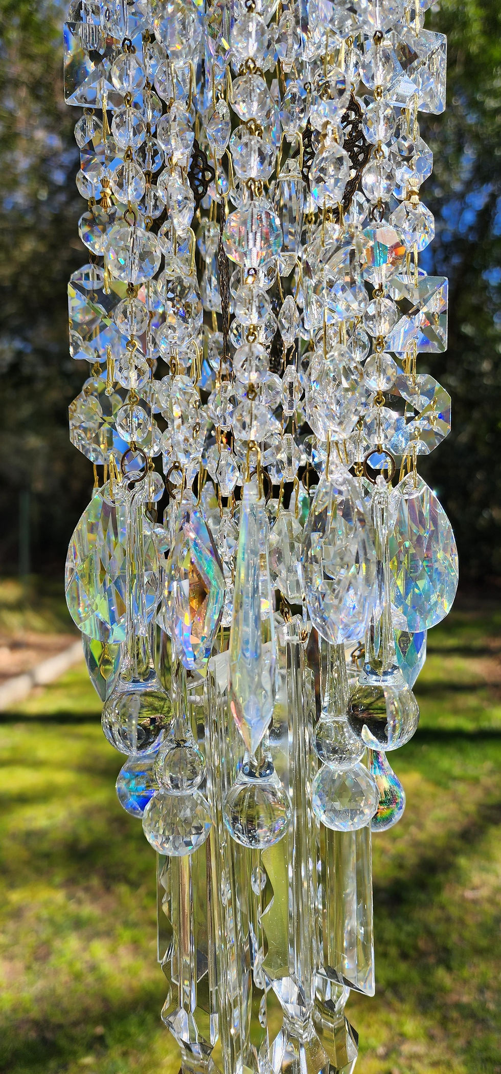Thumbnail: Aurora Borealis and Clear Crystal Antique Wind Chime