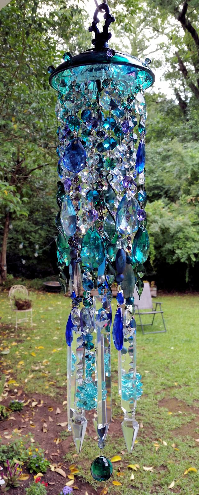 Thumbnail: Jellyfish Antique Glass and Crystal Wind Chime