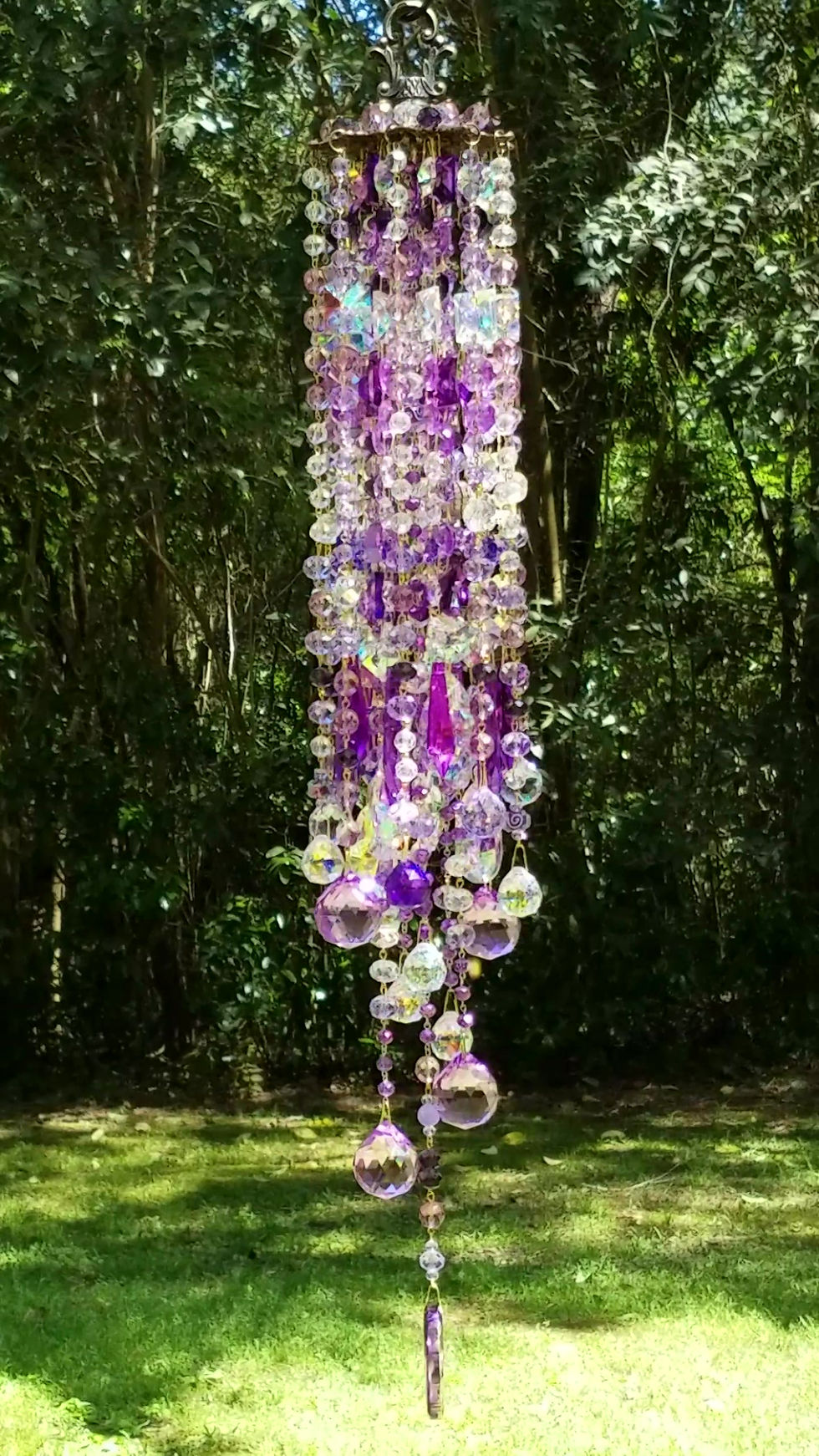Lilac Rose and Violet Crystal Suncatcher
