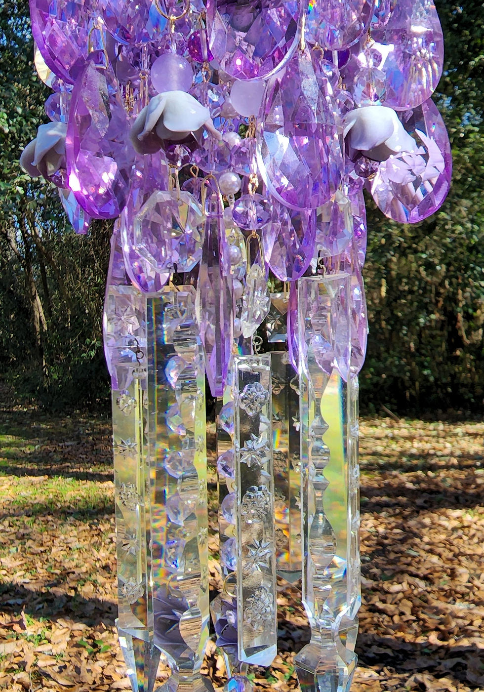 Thumbnail: Violet and Lilac Antique Crystal Wind Chime