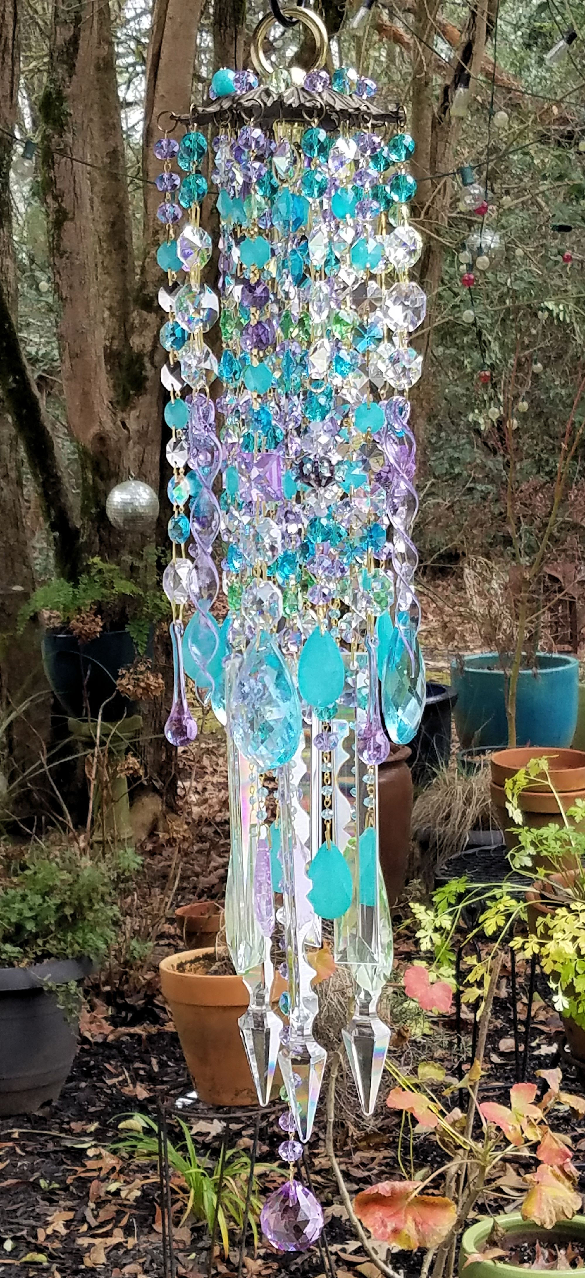 Lilac and Aquamarine Antique Wind Chime