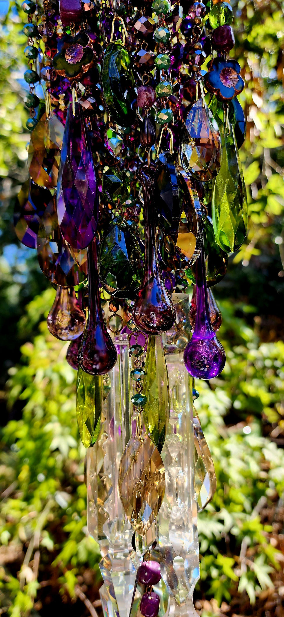 Thumbnail: Moody Dark Multicolor Antique Crystal Wind Chime