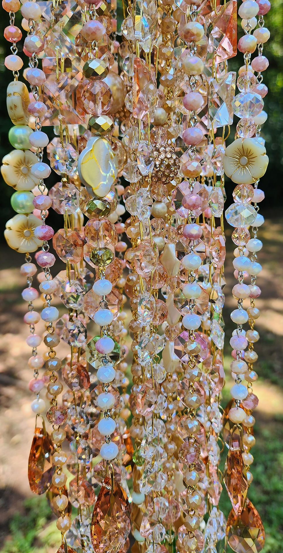 Thumbnail: Peaches and Cream Antique Crystal Wind Chime