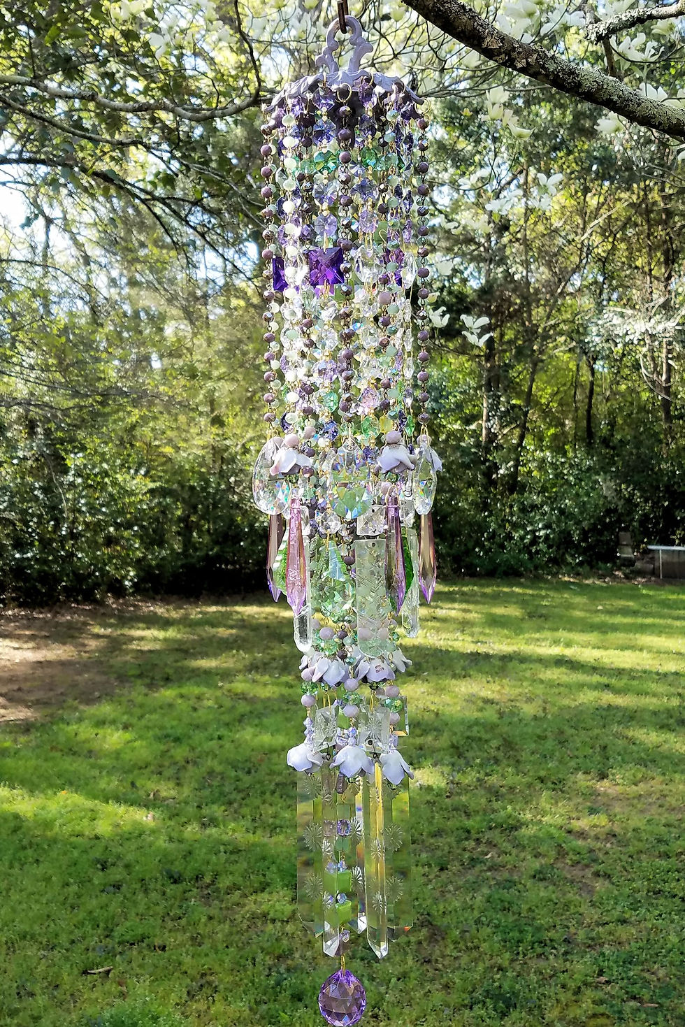 Thumbnail: Lavender Roses Crystal Wind Chime