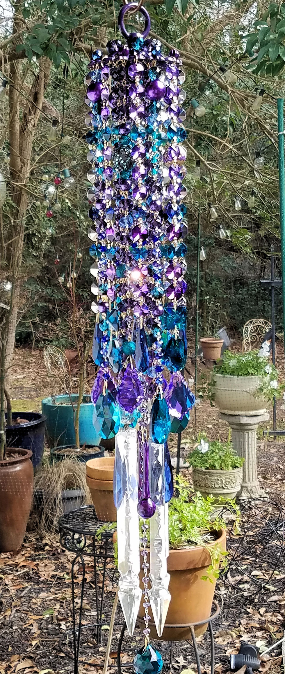 Thumbnail: Bohemian Peacock Antique Crystal Wind Chime