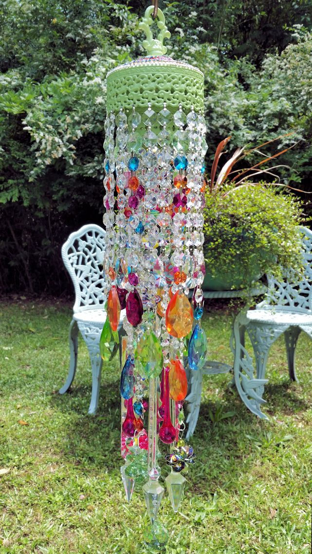 Jeweled Bohemian Antique Crystal Wind Chime