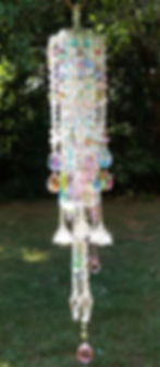 Thumbnail: Pastels and Flowers Antique Crystal Wind Chime