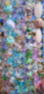Thumbnail: Vintage Flowers Pastels Antique Crystal Wind Chime